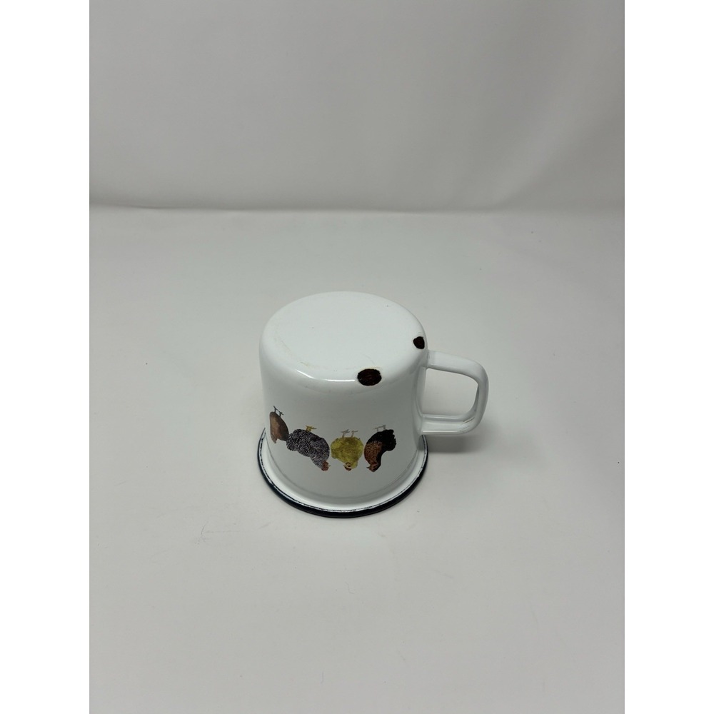 Outdoors Enamelware Mug Bundle Blue Speckle & Chicken Hen Farmhouse Mugs‎ - Picture 4 of 9
